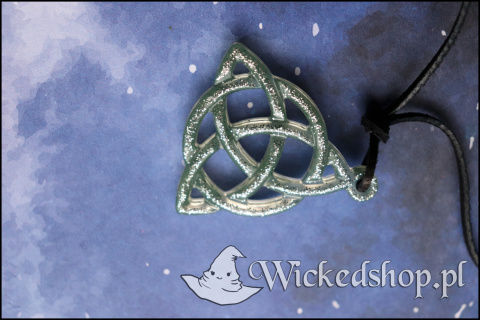 Amulet Celtycki - RingTriquetra - Węzeł celtycki - Gwiezdna Zieleń