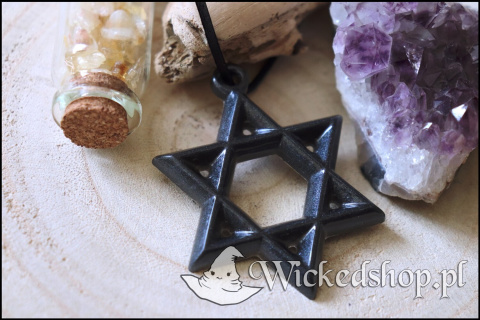 Amulet Heksagram - Pieczęć Salomona - Gwiezdna Czerń