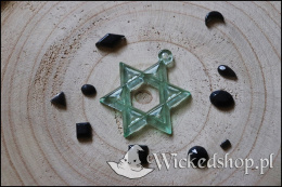 Amulet Heksagram - Pieczęć Salomona - Zieleń Transparentna