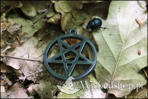 Amulet Pentakl - Pentagram Wpisany w Okrąg - Gwiezdna Czerń