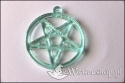 Amulet Pentakl - Pentagram Wpisany w Okrąg - Transparentna Zieleń