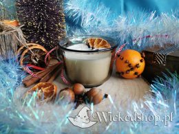 Świeca sojowa "Zimowa herbatka" - rozgrzewająca świeczka w filiżance z goździkami i pomarańczą