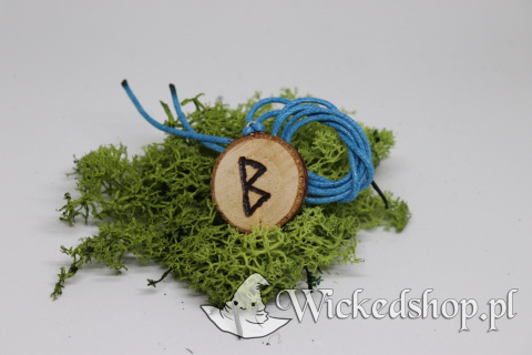 Naszyjnik Runa Berkano - Amulet dla Kobiet - ręcznie wypalany na drewnie