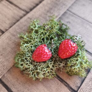 Kolczyki na lato - truskawki, truskaweczki