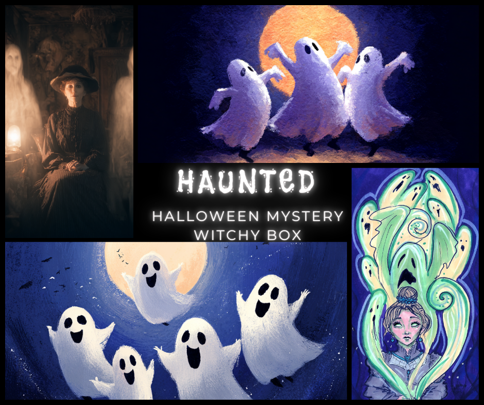 Spooky Box - Zestaw Prezentowy dla Czarownicy - Mystery Witchy Halloween Box! Temat: HAUNTED - duchy, duszki, nawiedzenia