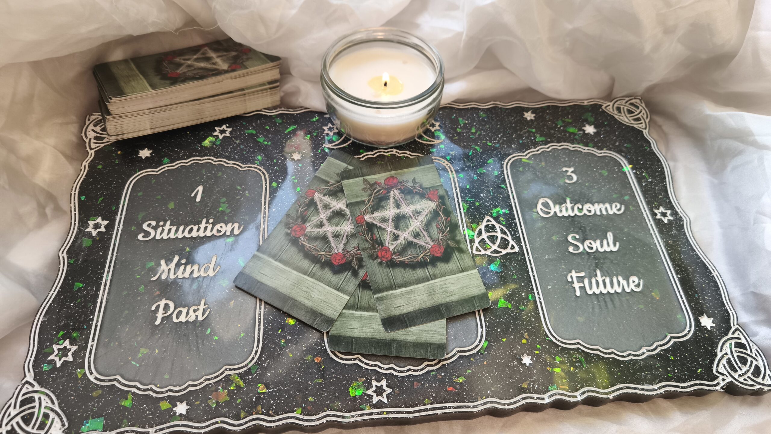 Przepiękna Podkładka na Karty Tarota - Taca do Wróżenia - Rękodzieło