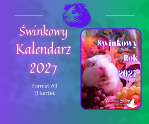Kalendarz Świnki Morskie - ścienny - Świnkowy Rok 2027 - A3 - 13 kartek