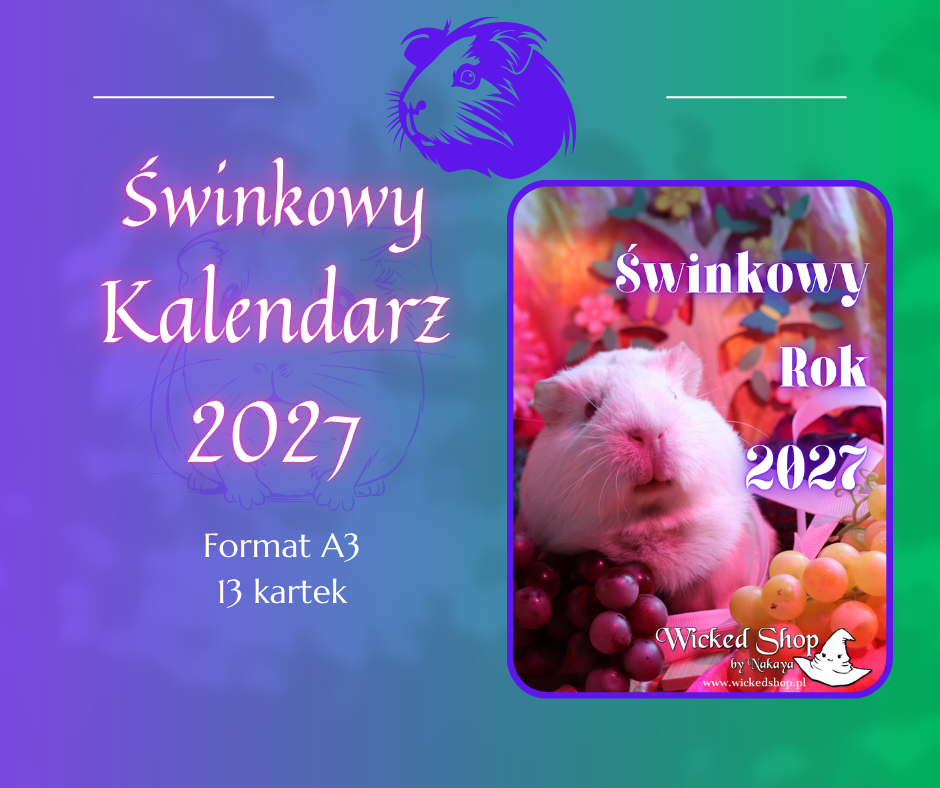 Kalendarz Świnki Morskie - ścienny - Świnkowy Rok 2027 - A3 - 13 kartek